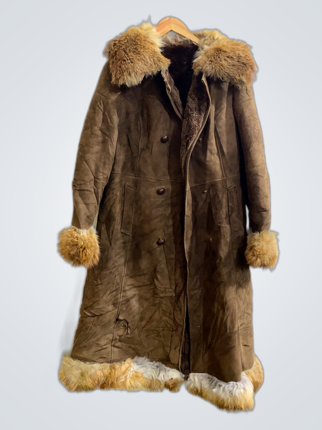 Brown Fur-Trimmed Coat