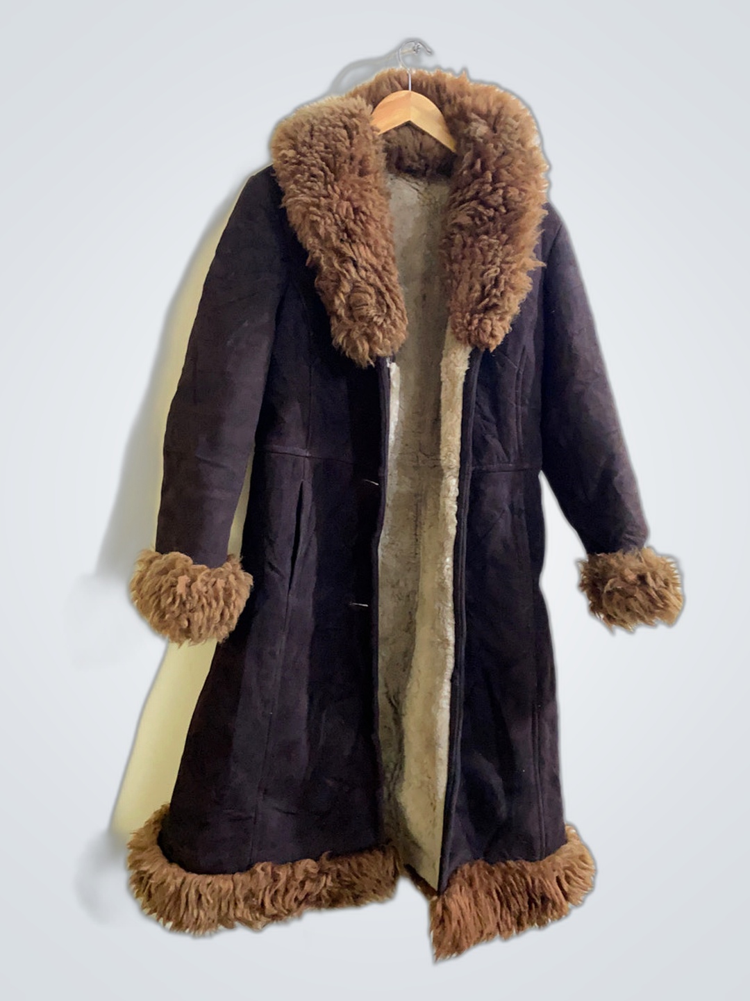 Brown Fur-Trimmed Coat