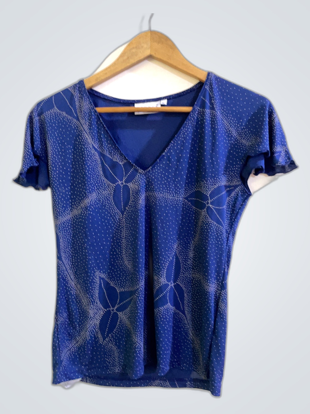 Top Floreale Blu