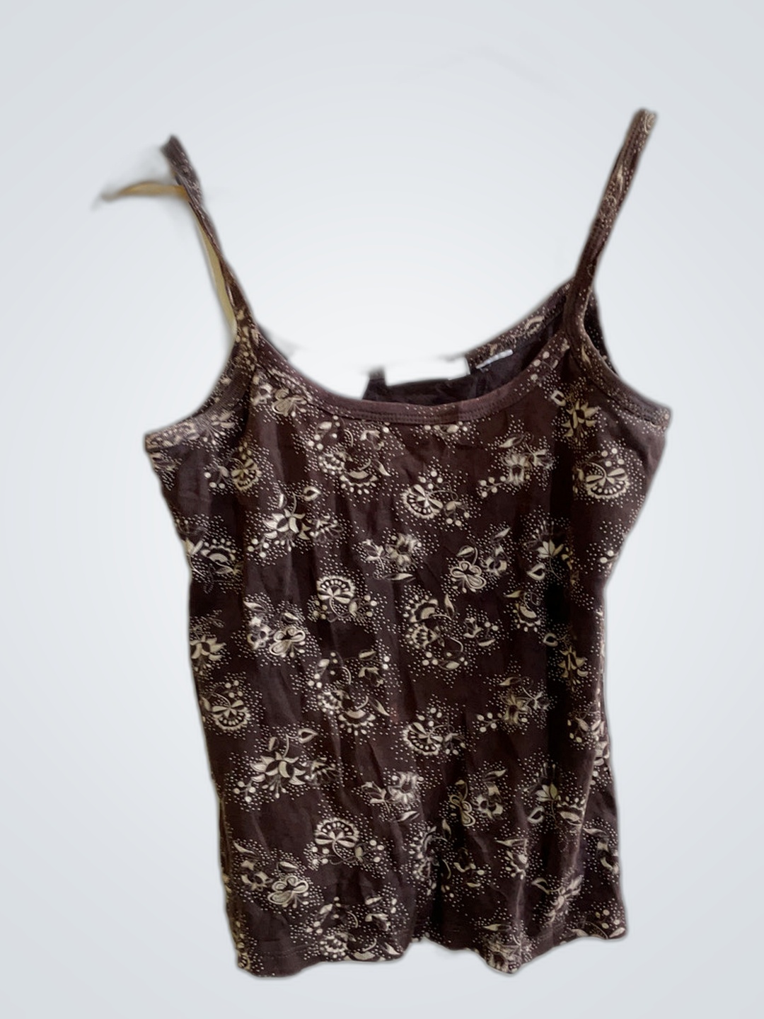 Canotta floreale marrone