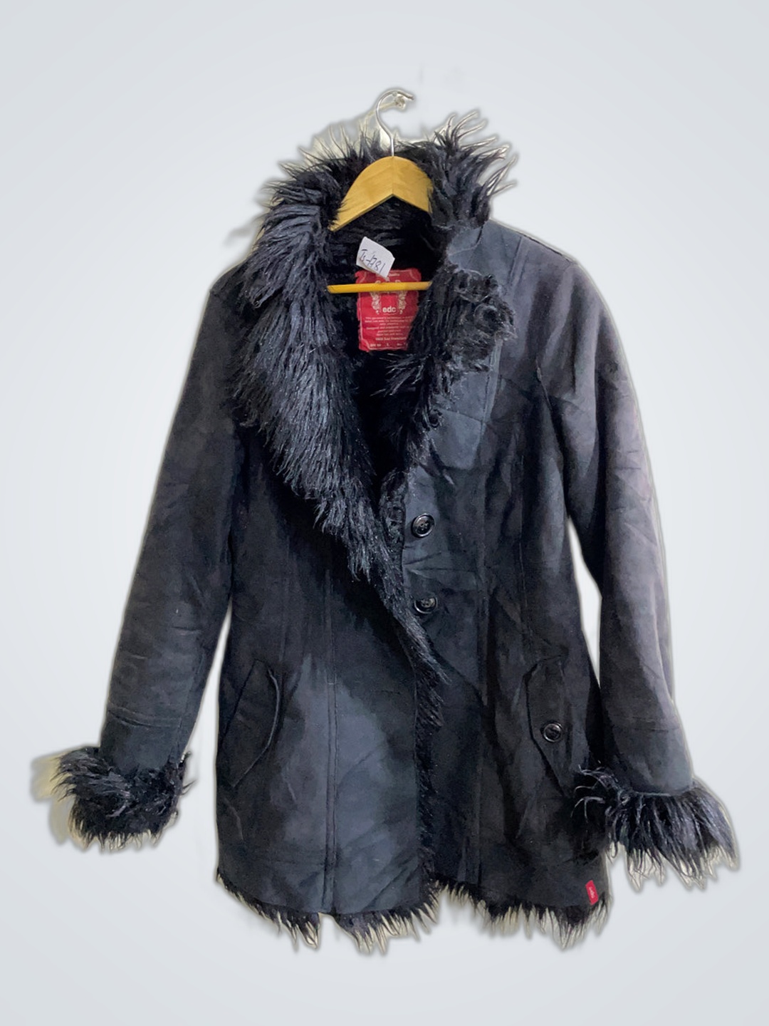 Black Fur-Trimmed Coat