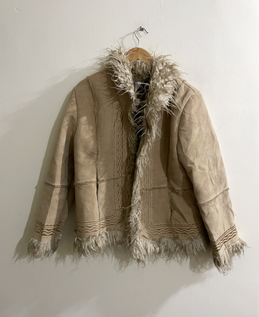 Jaqueta de pele castanha