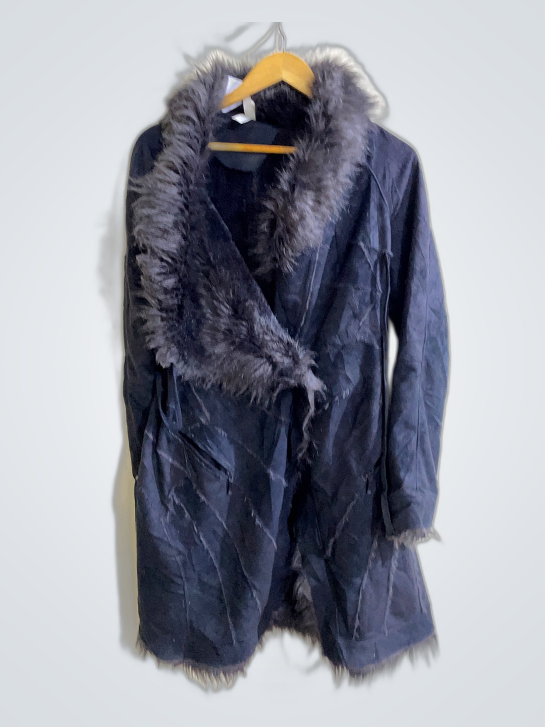 Flauschiger Kragenmantel