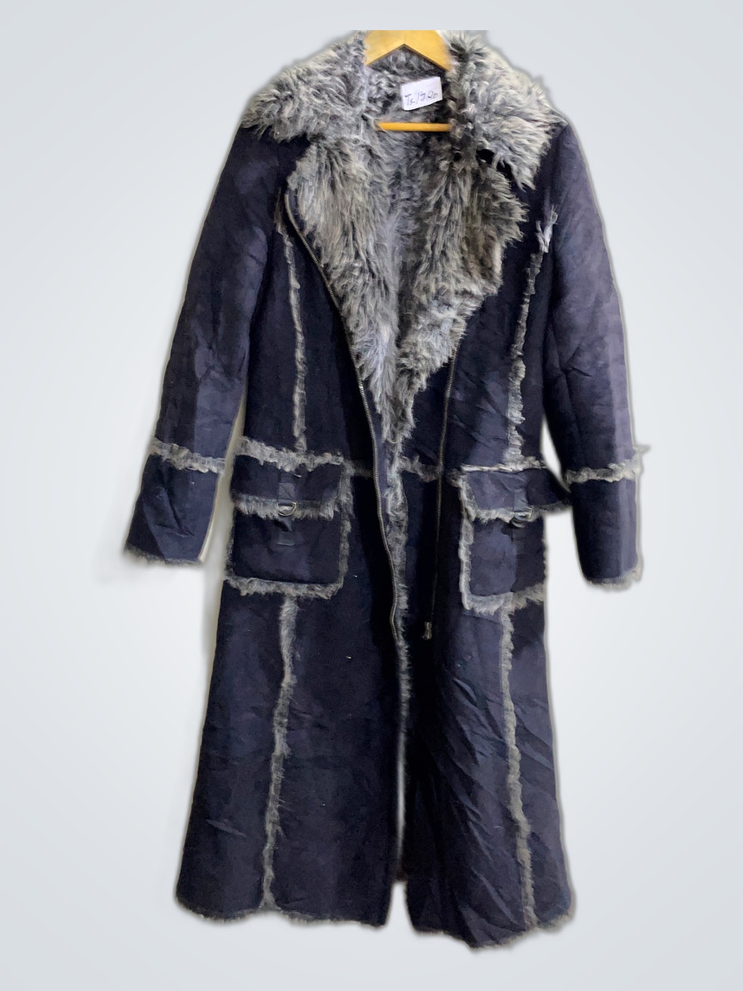 Long Fur-Trimmed Coat