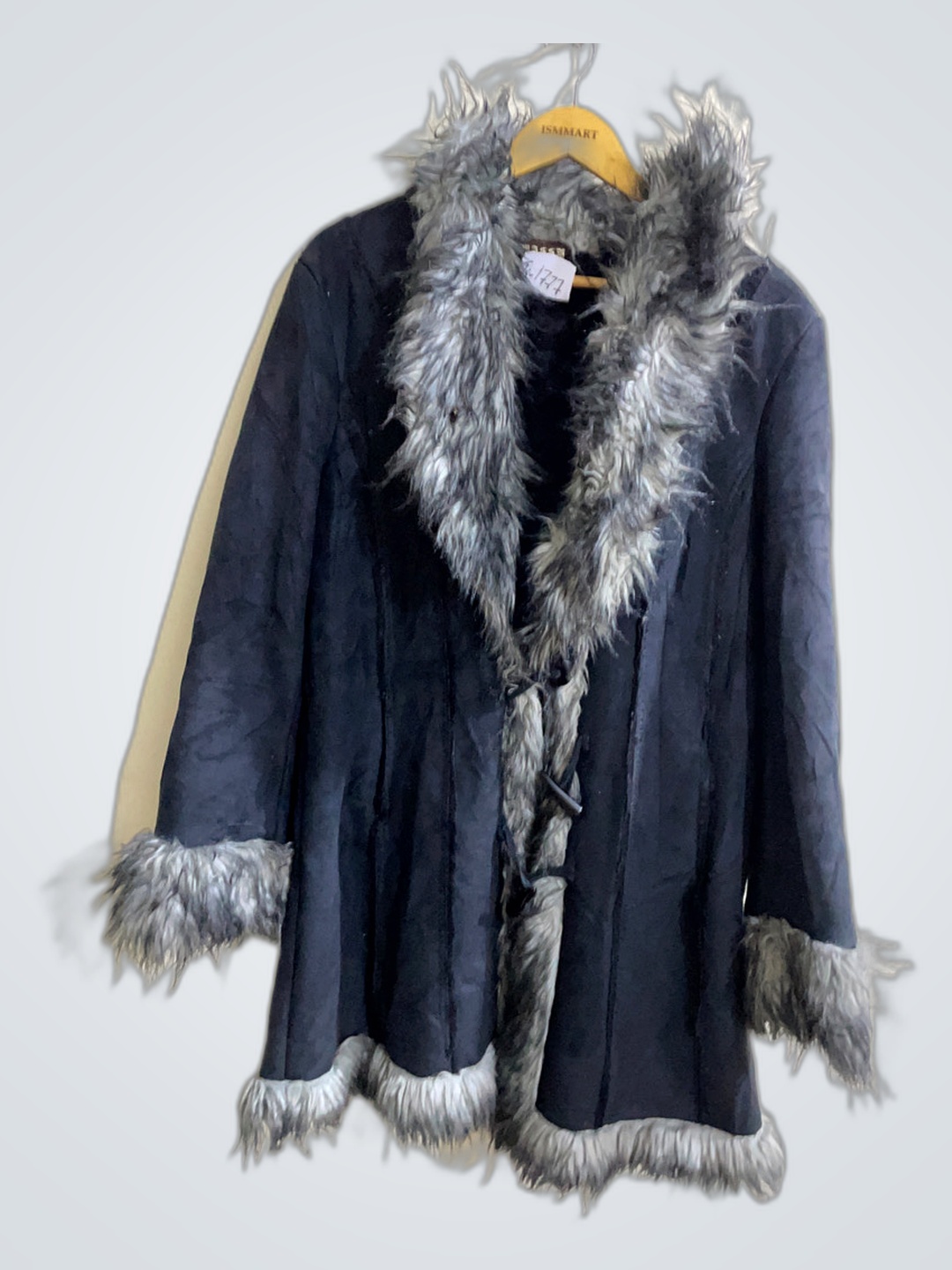 Black Fur-Trimmed Coat