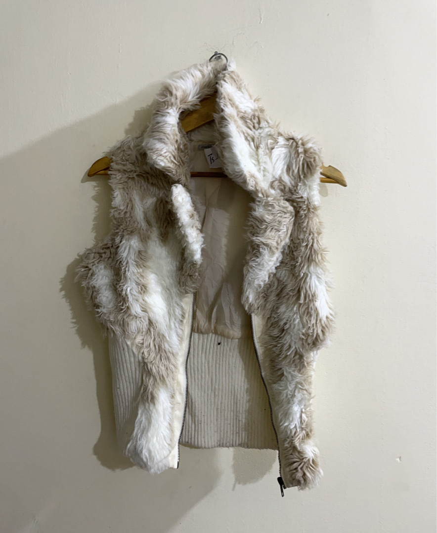charlotte russ faux fur vest