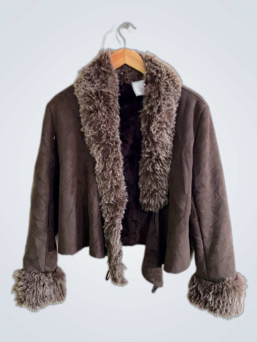Brown Fur-Trimmed Jacket