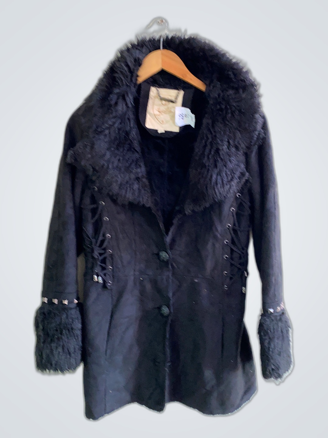 Black Fur Trimmed Coat