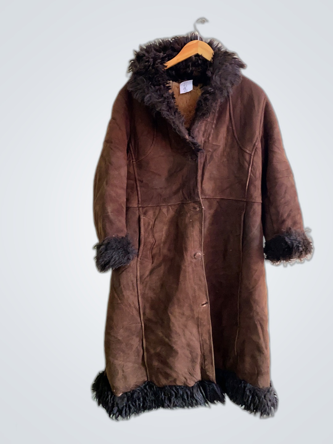 Brown Fur-Trimmed Coat