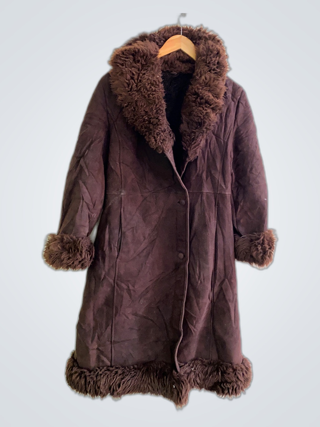 Brown Fur-Trimmed Coat