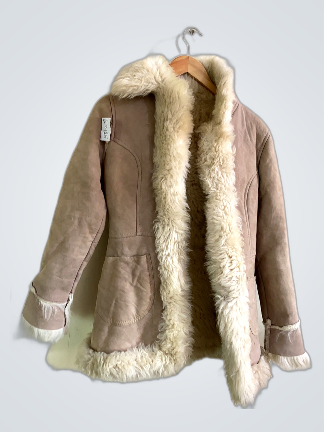 Tan Fur-Trimmed Coat