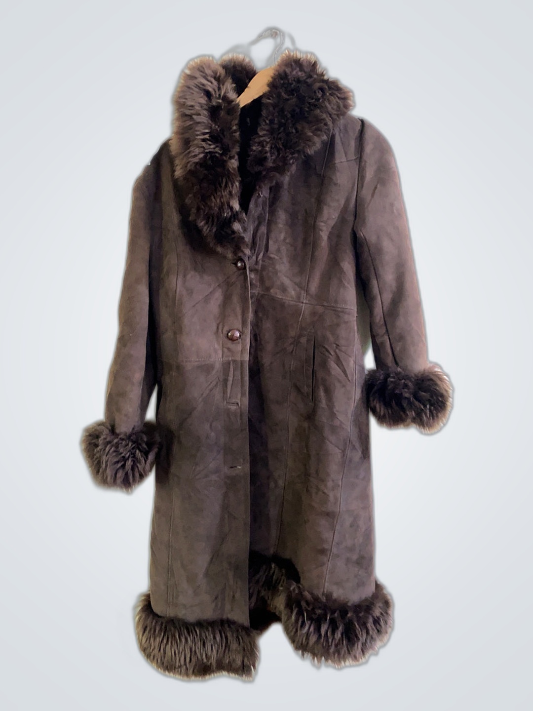 Brown Fur-Trimmed Coat