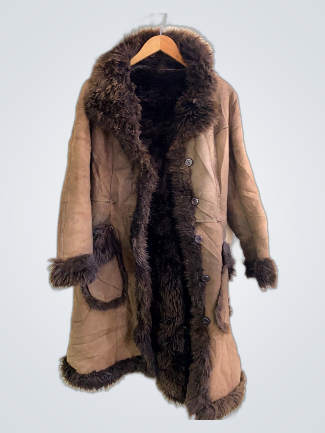 Brown Fur-Trimmed Coat