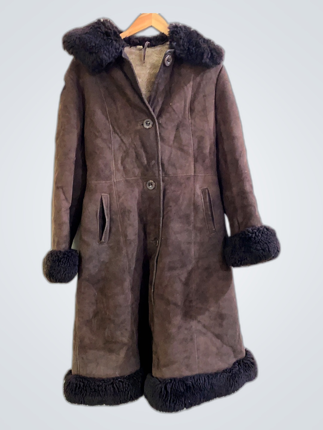 Veste en fausse fourrure marron