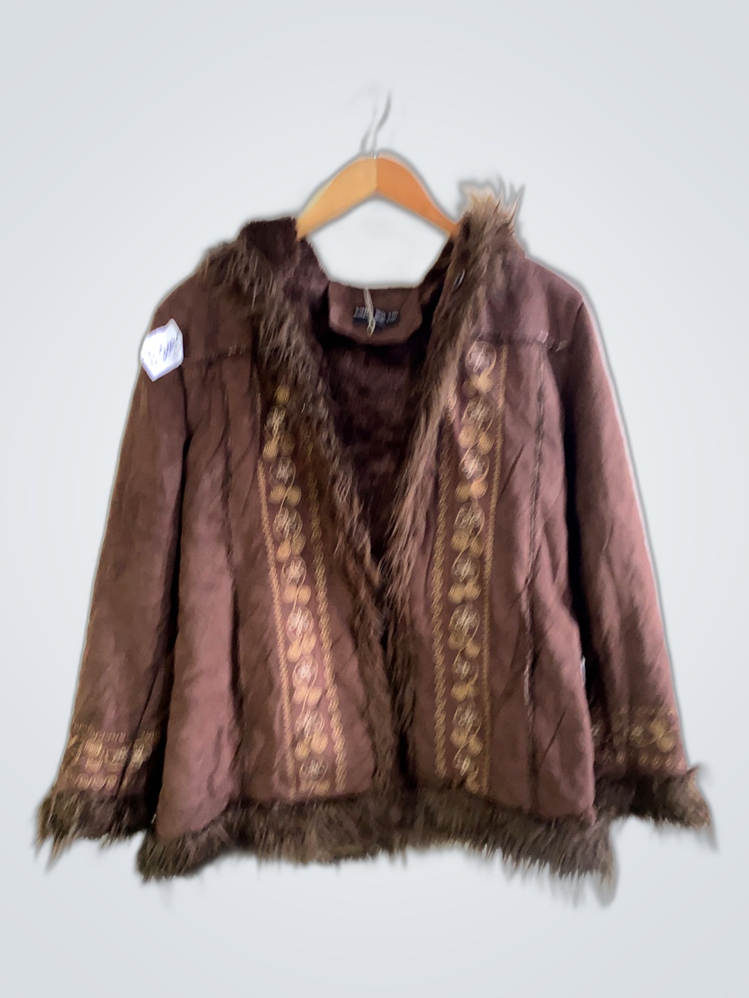 Veste en fourrure marron