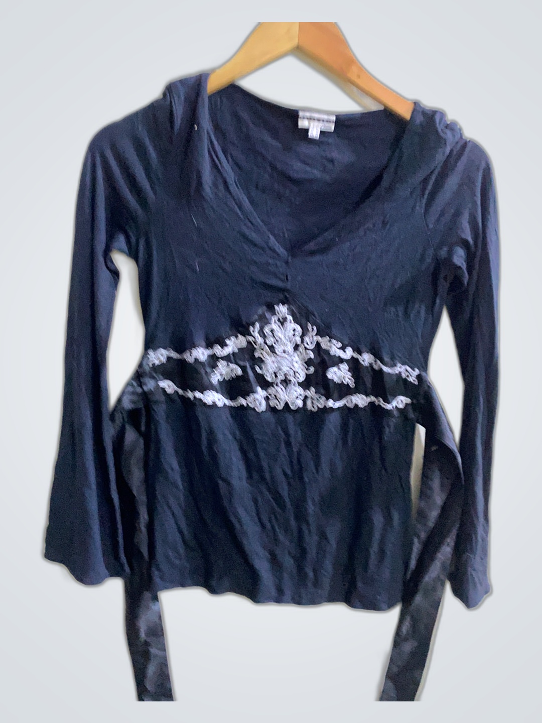 Navy Blue Long-Sleeve Top