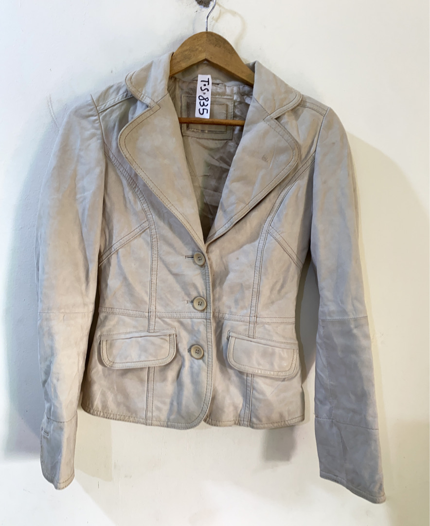 Blazer en daim beige