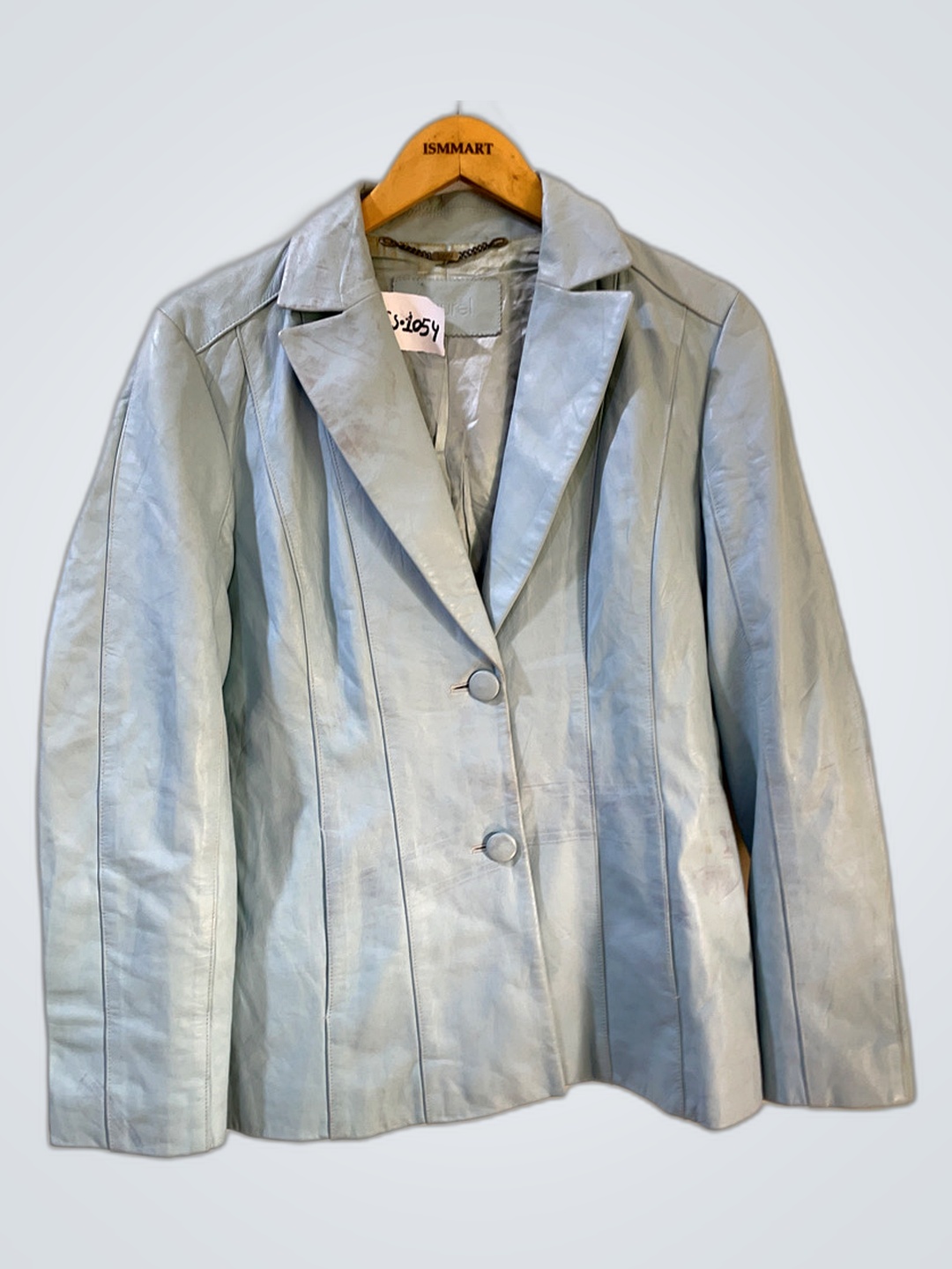 Blazer de cuero azul claro Ralph Lauren