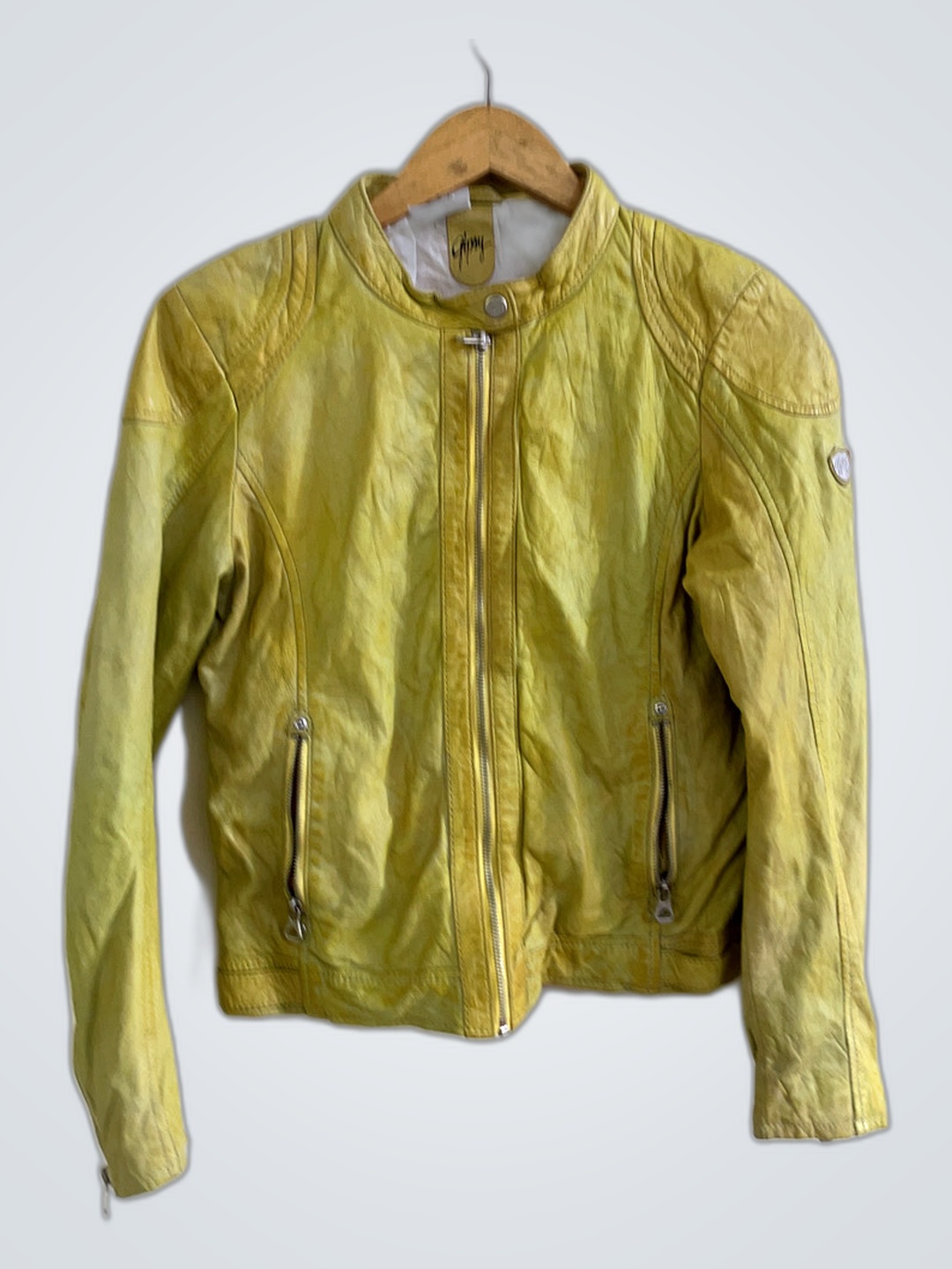 Veste en cuir de motard sans marque