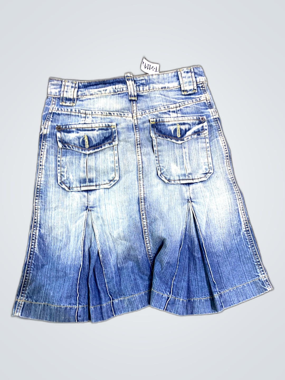 Minifalda de mezclilla con plisados