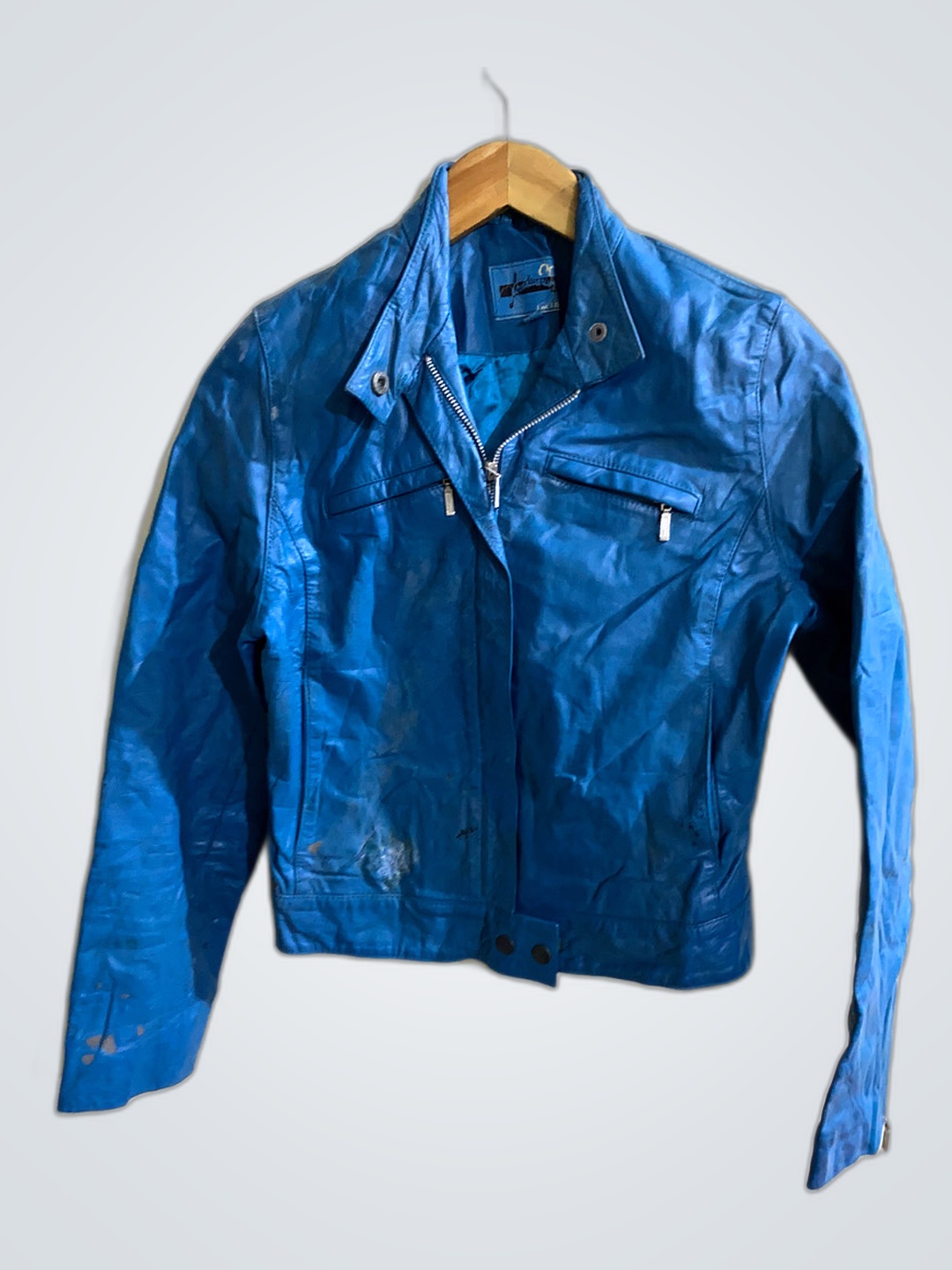 Armani Blue Leather Jacket