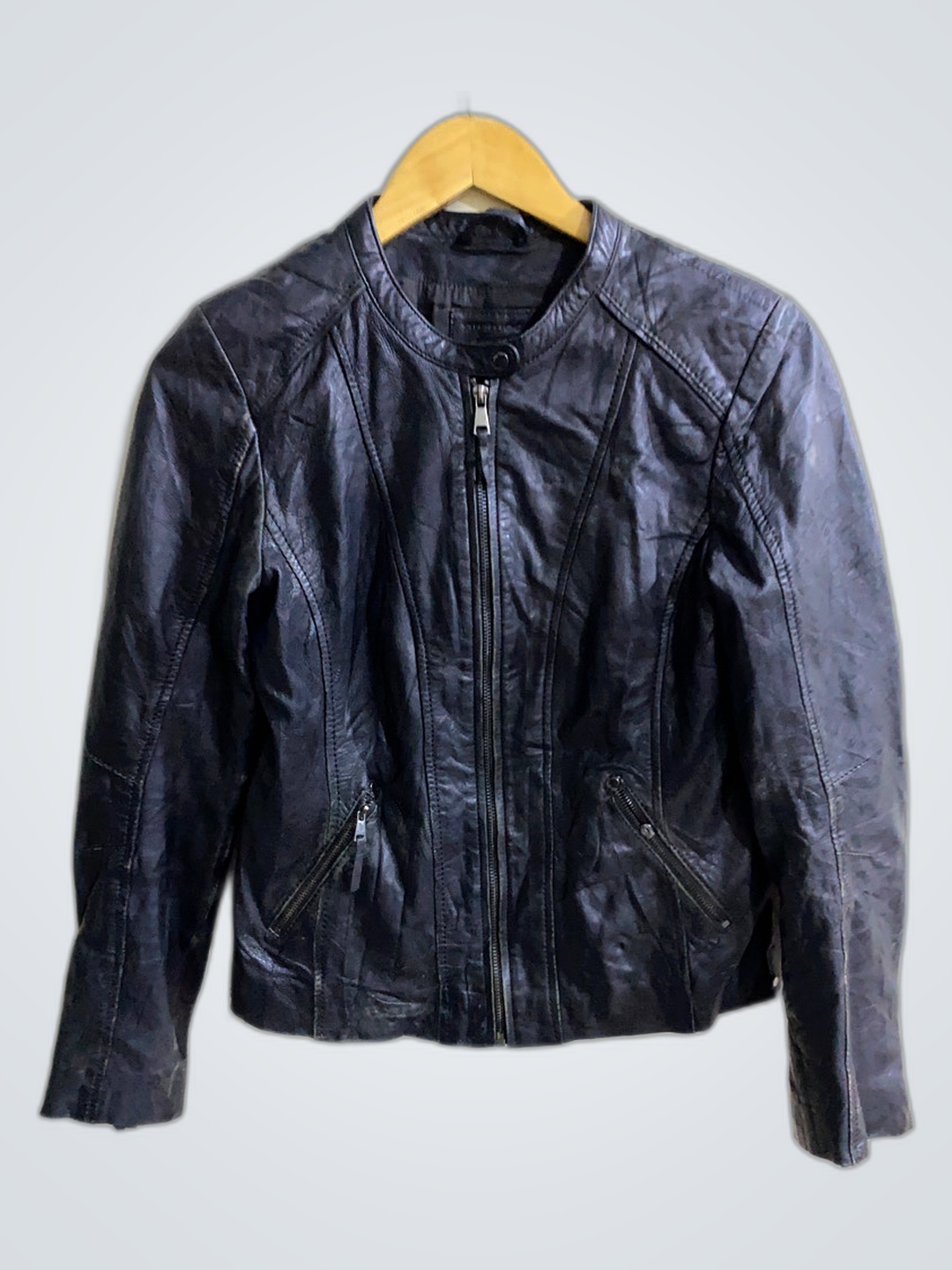 Promod schwarze Lederjacke