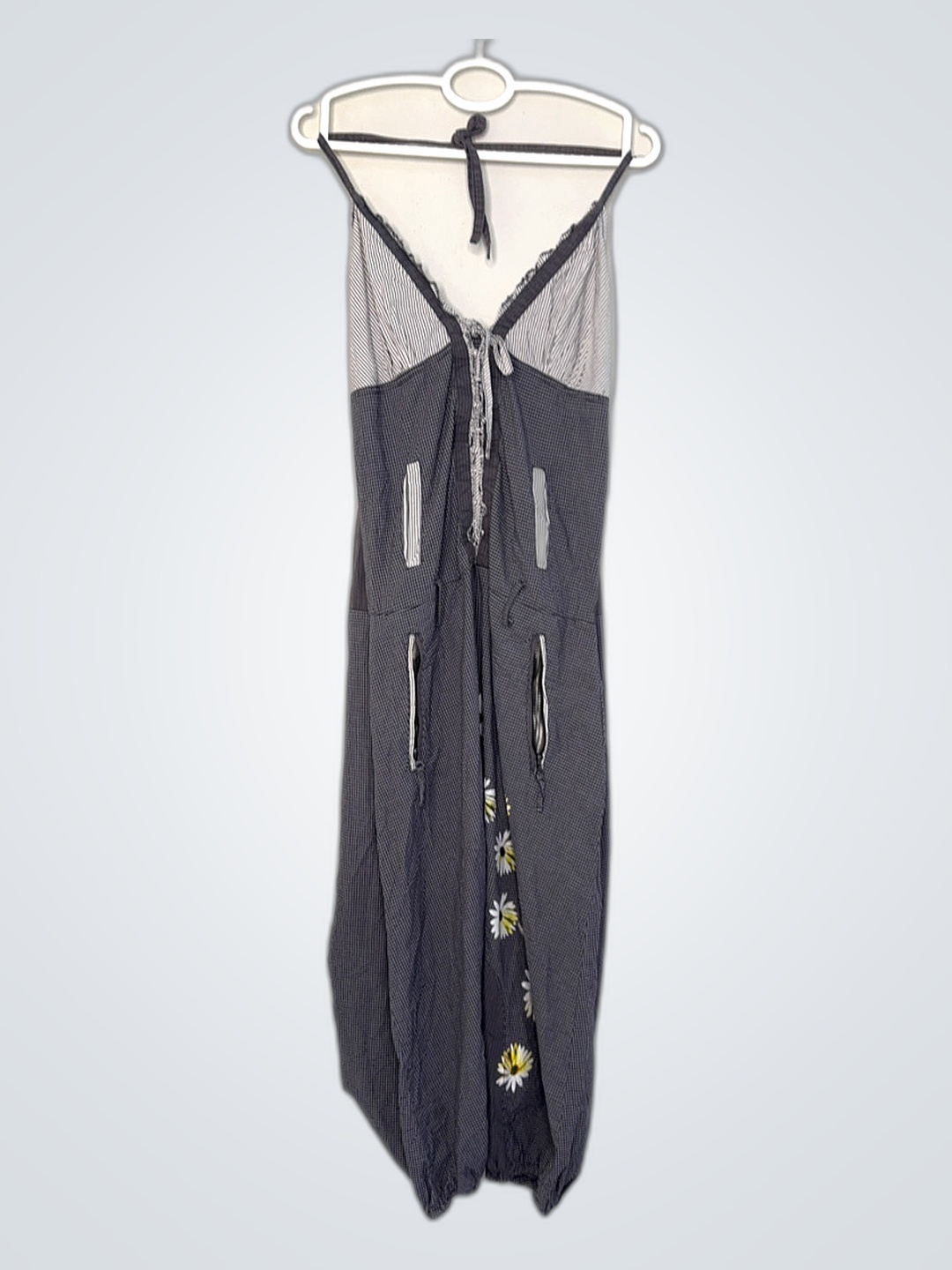Desigual Gray Striped Romper