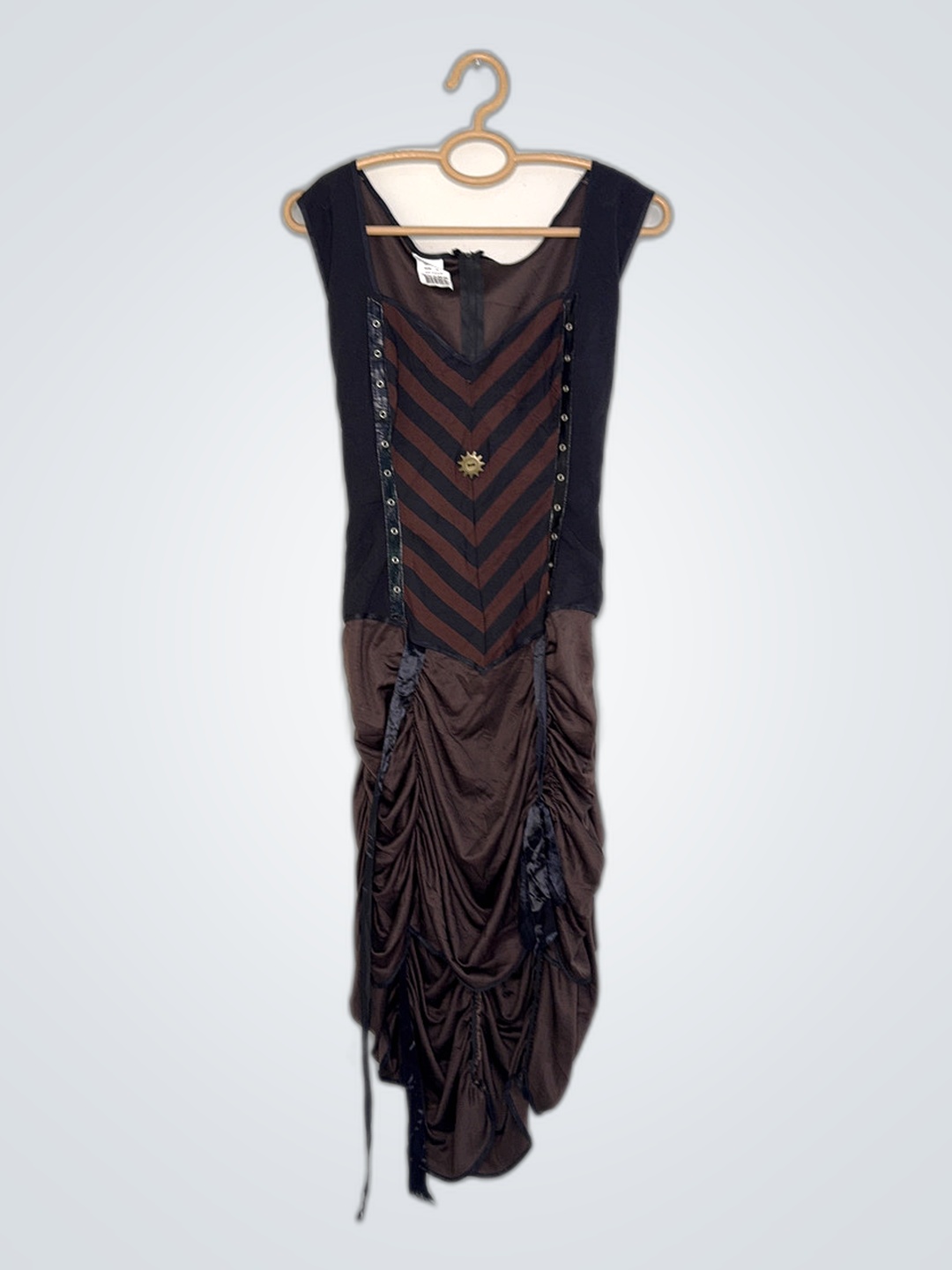 Brown and Black Dress