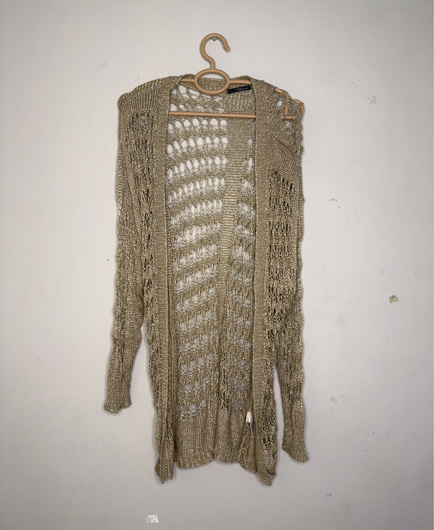 Beiger Häkel-Cardigan