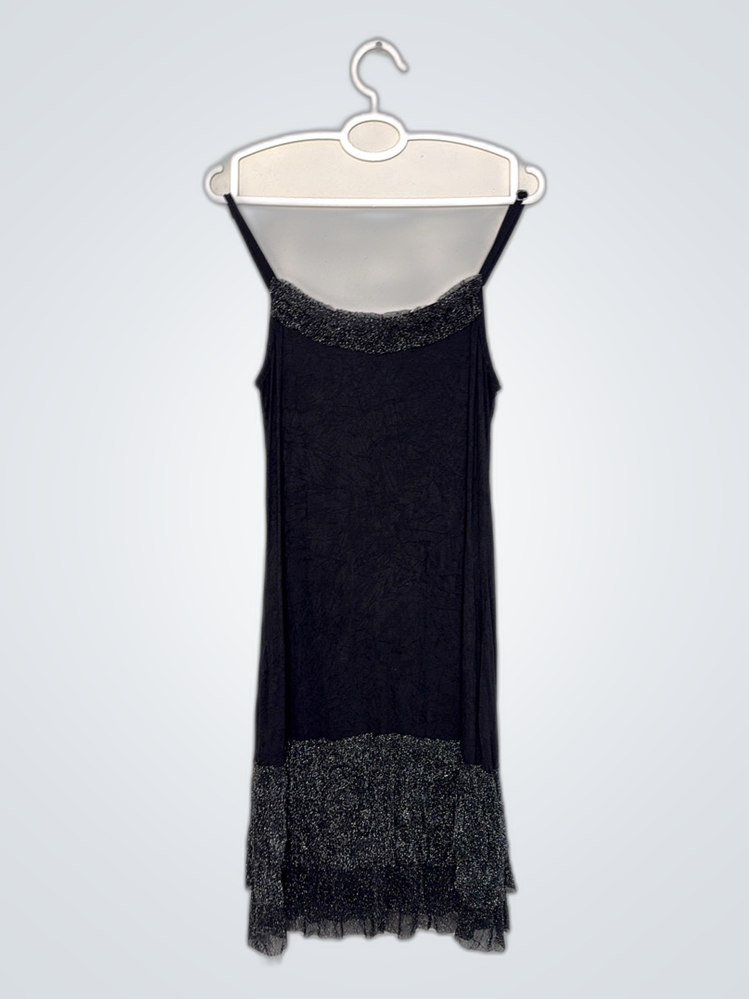 Black Dress with Sequined Hem