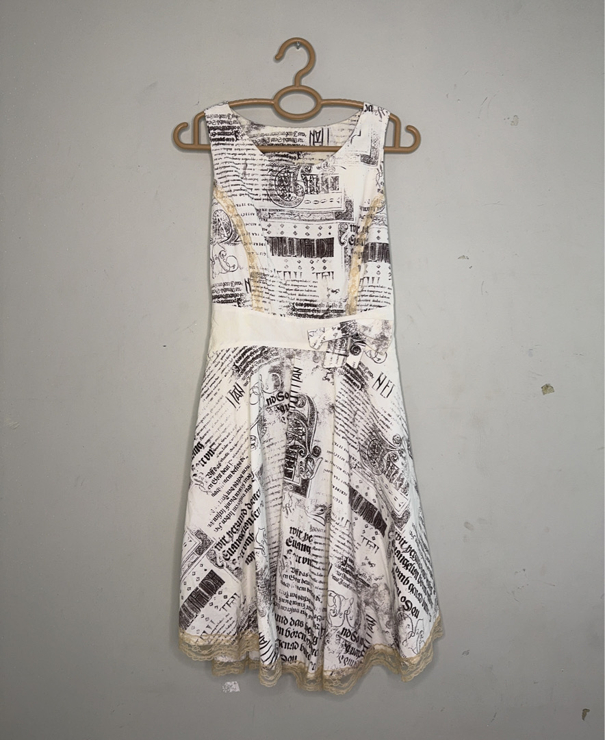Newspaper Print Dress
