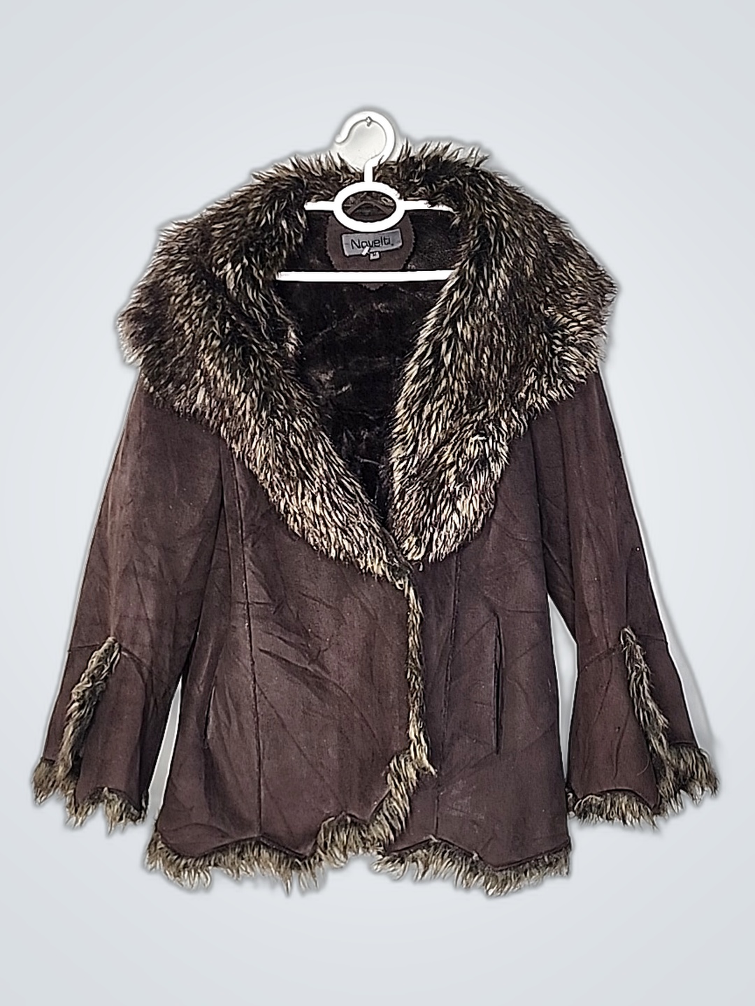 Brown Fur-Trimmed Coat