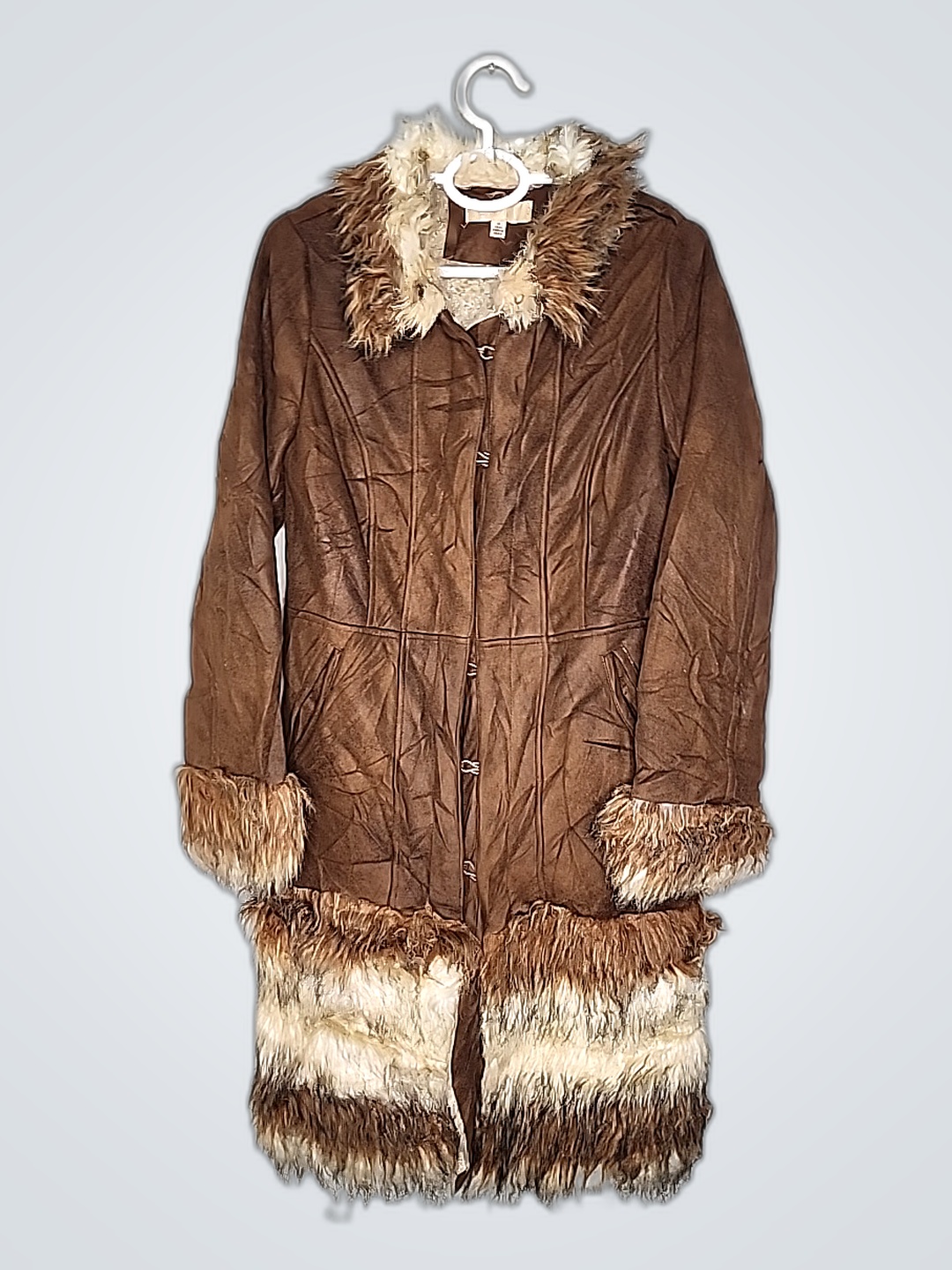 Brown Fur-Trimmed Coat