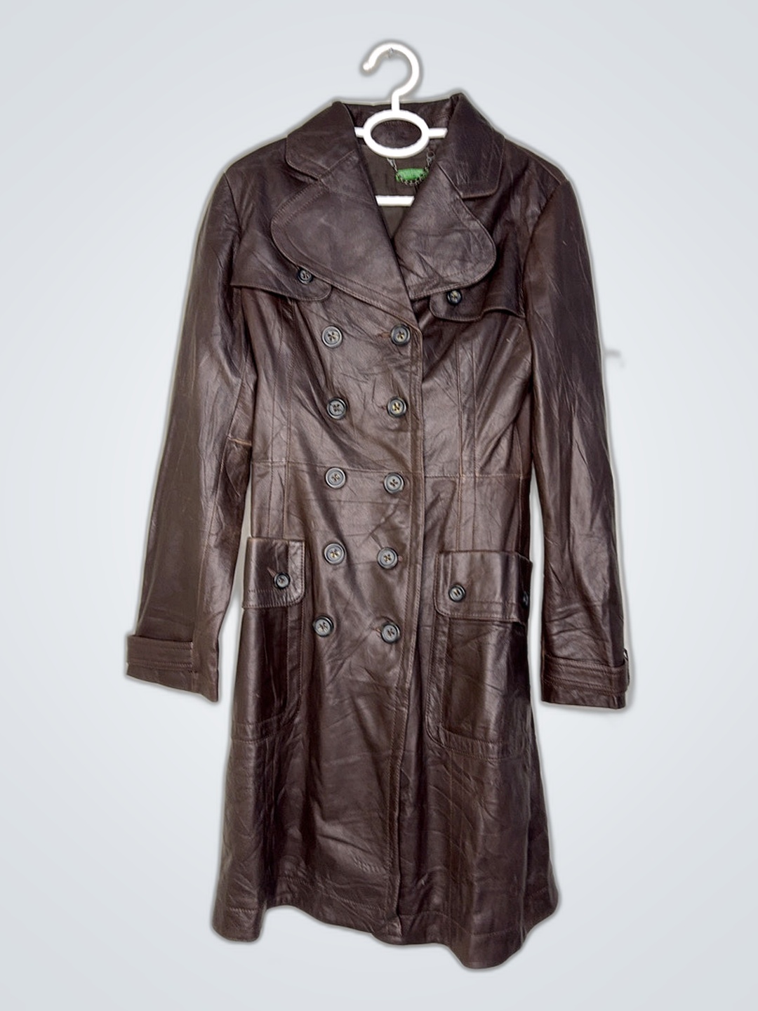 Brown Leather Trench Coat