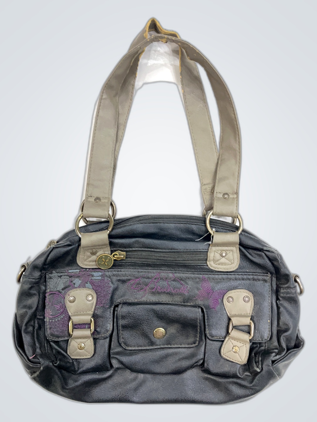 Brunotti Black Leather Shoulder Bag