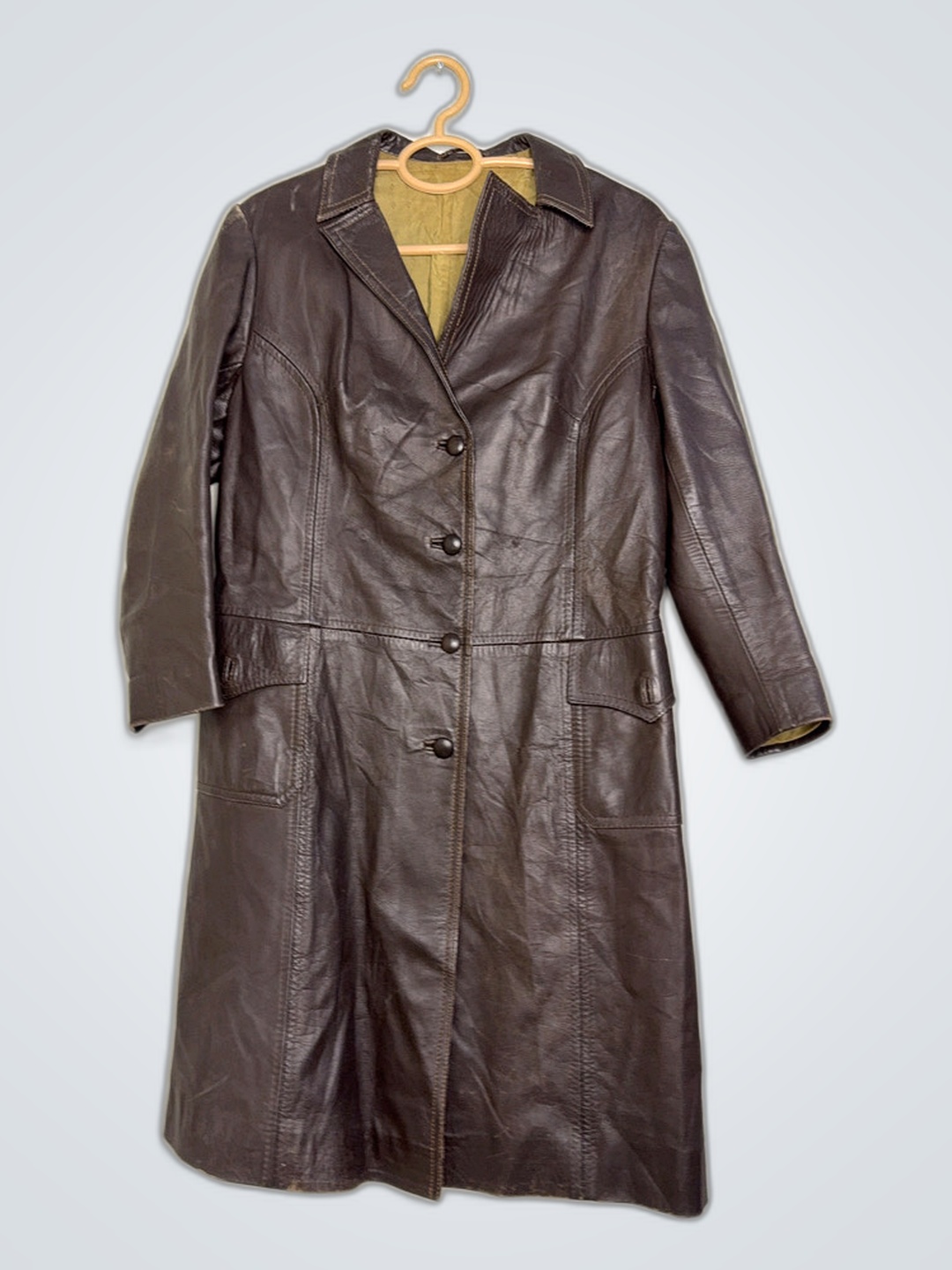 Trench Coat de Couro Vintage