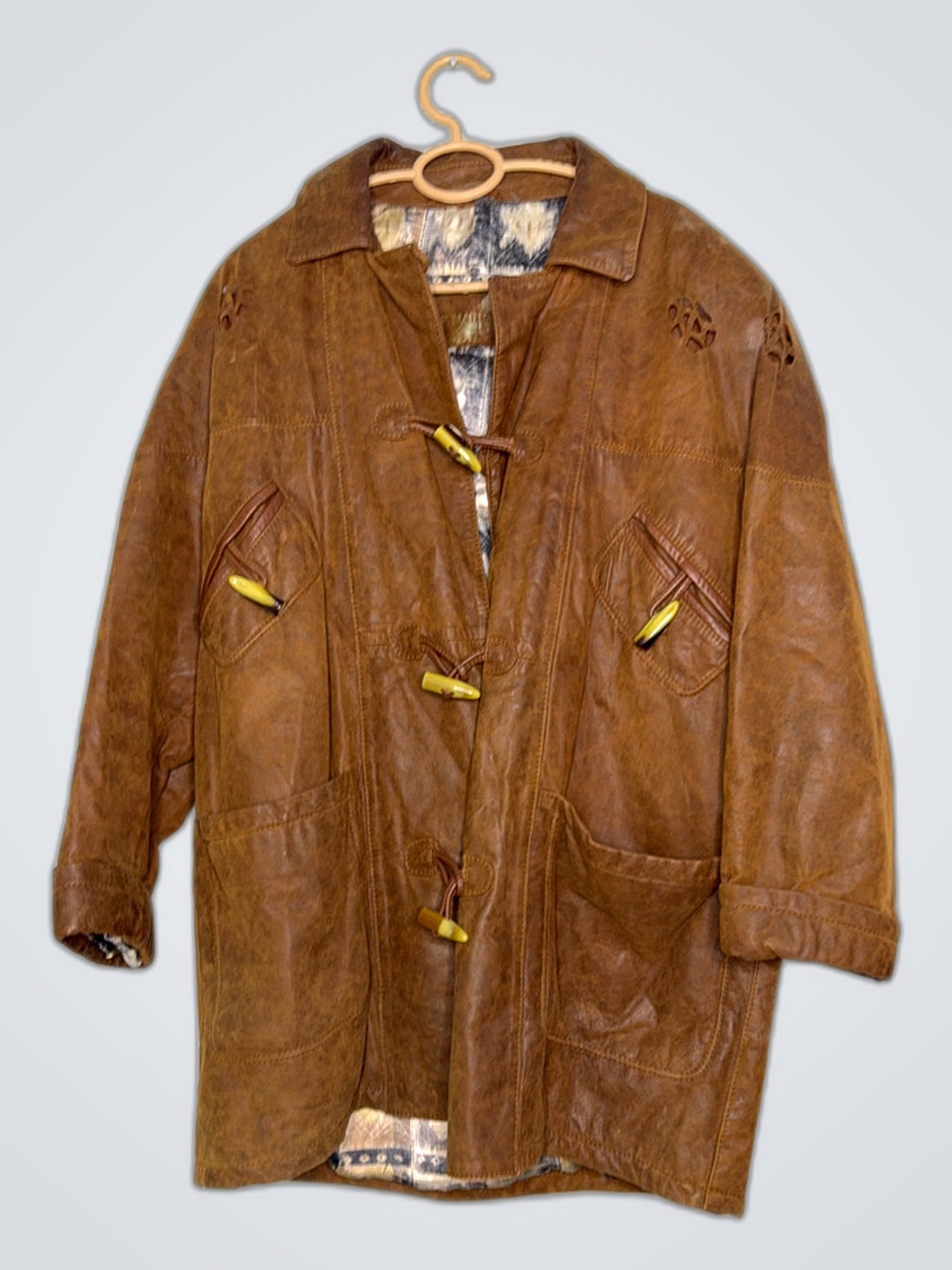 F. Marot Leather Toggle Jacket