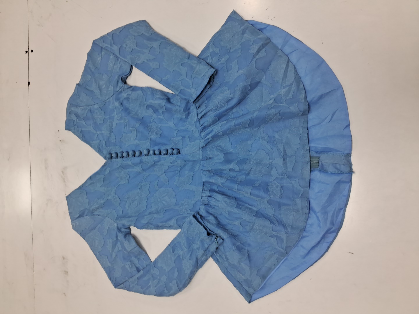 Blue Floral Peplum Top