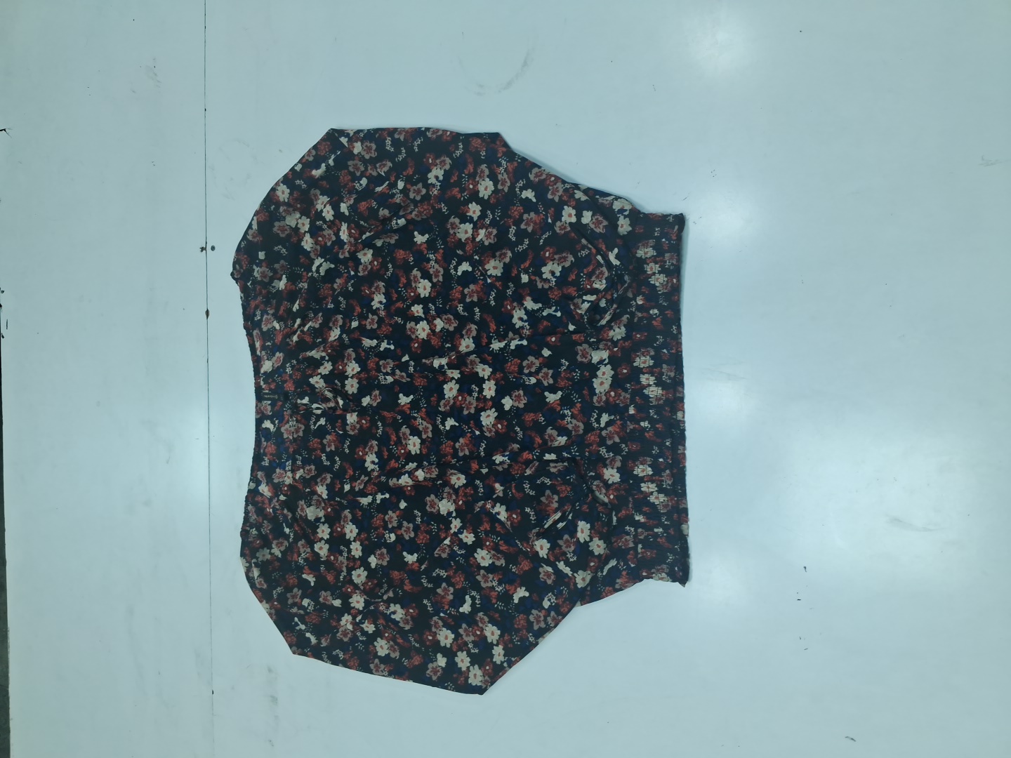 Free People Floral Printed Puffed Sleeve Blouse Si..