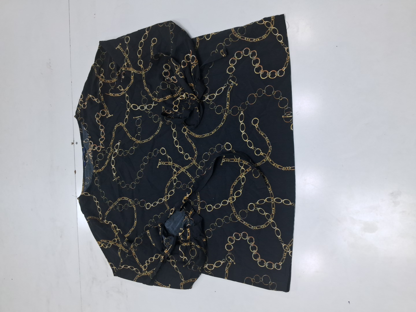 Plato Black Long Sleeve Chain Print Blouse Size L