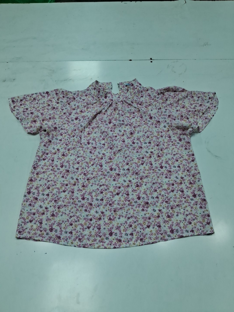 Valleys Floral Print Short Sleeve Collared Blouse ..