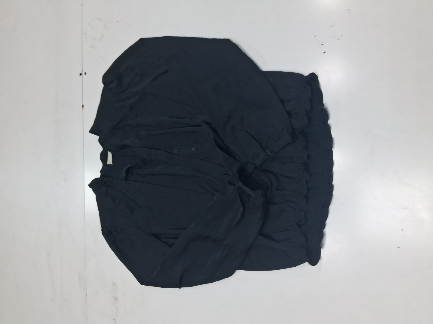 Jacqueline Riu Black Ruffle Sleeve Blouse Size 42