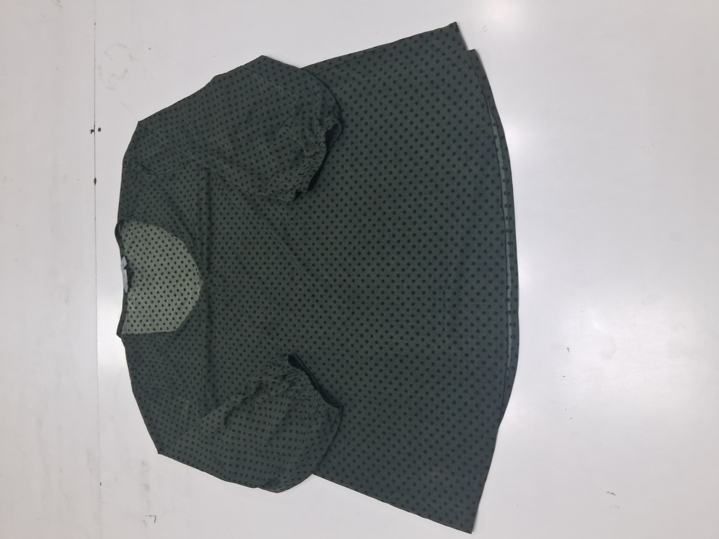 Suzanne Grae Green Polka Dot Printed Blouse