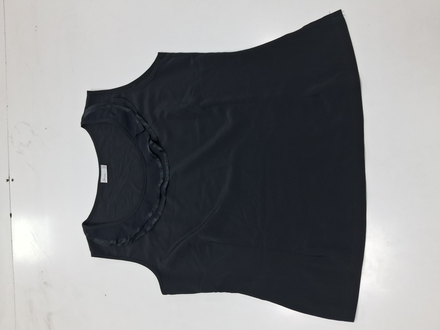 Jenny Fashion Black Ruffle Sleeveless Blouse