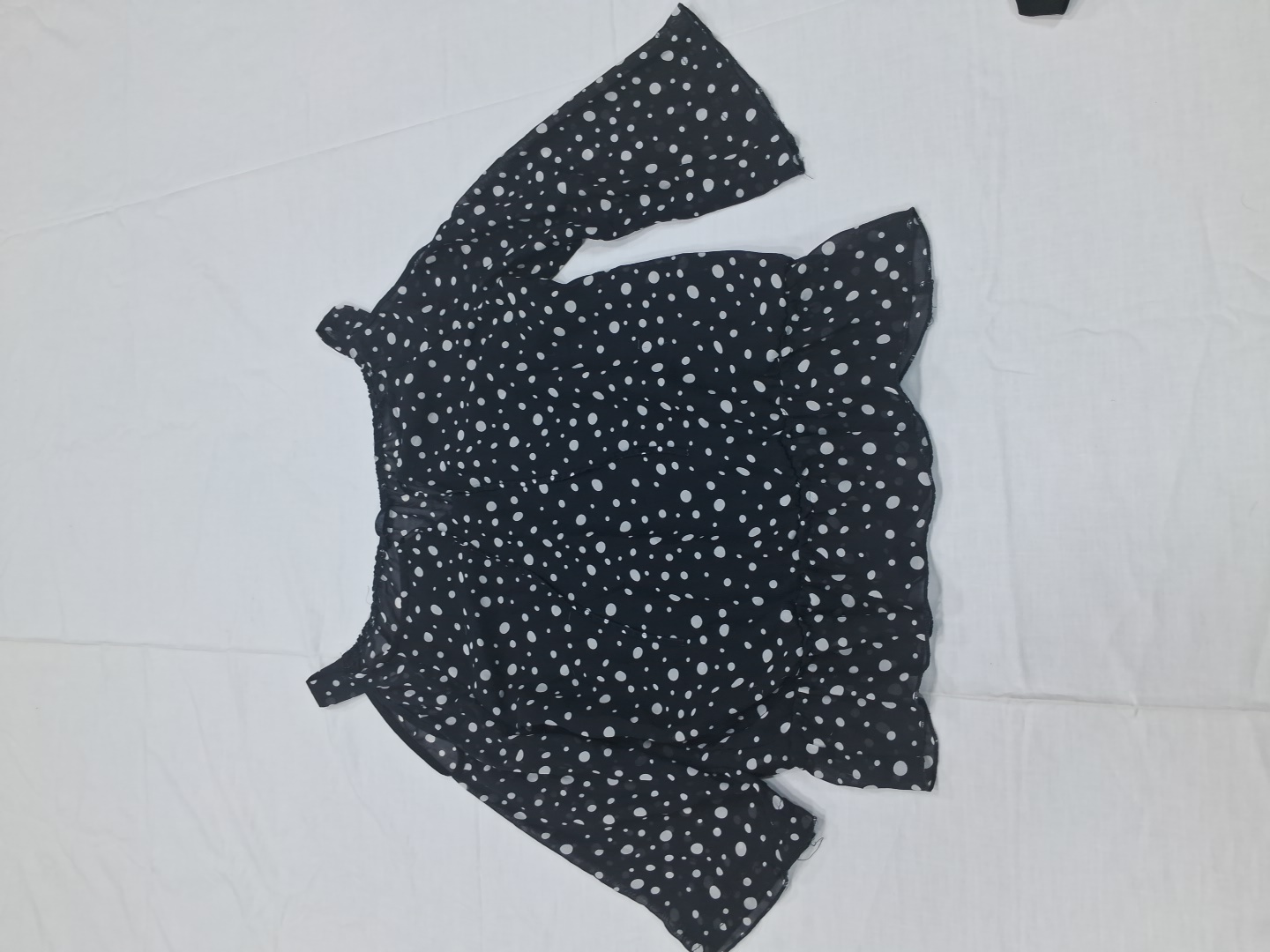 Unbranded Black Polka Dot Off-Shoulder Blouse
