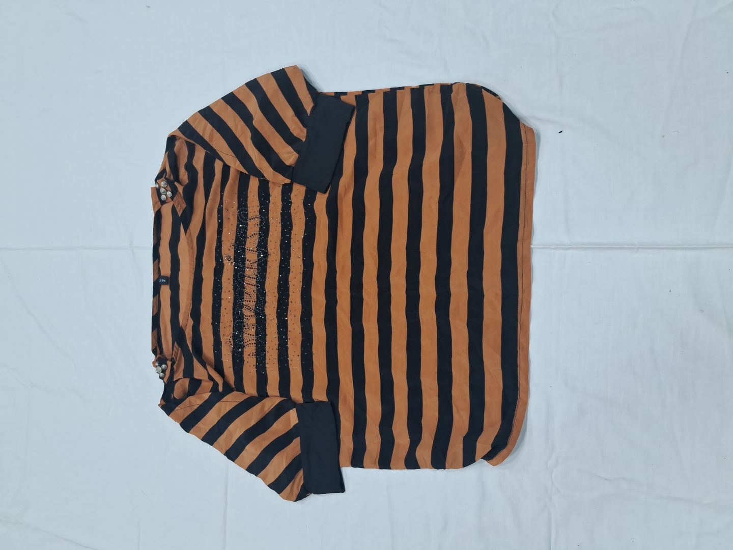 Striped Short Sleeve Blouse