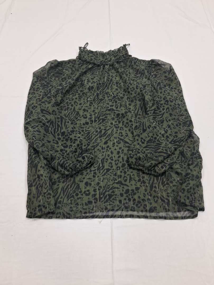 Kiabi Green Leopard Print Blouse