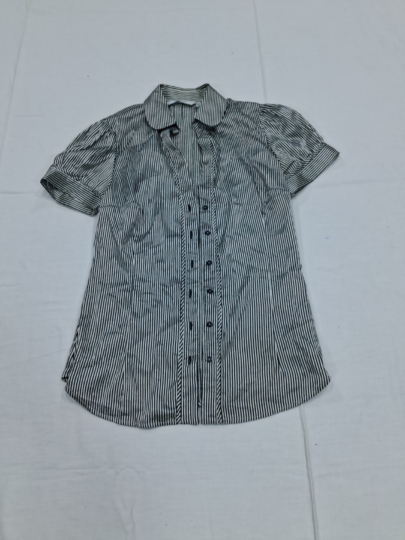 Zara Striped Puff Sleeve Blouse