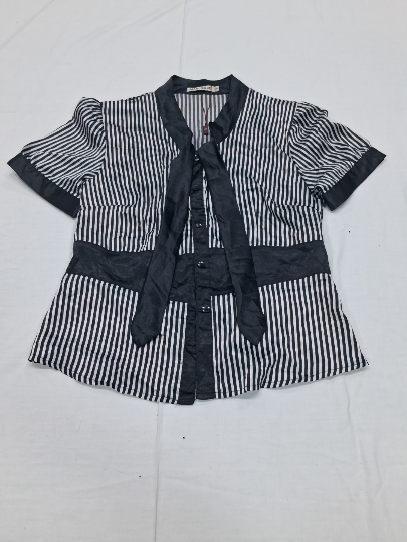 Marco & Co Striped Bow Blouse