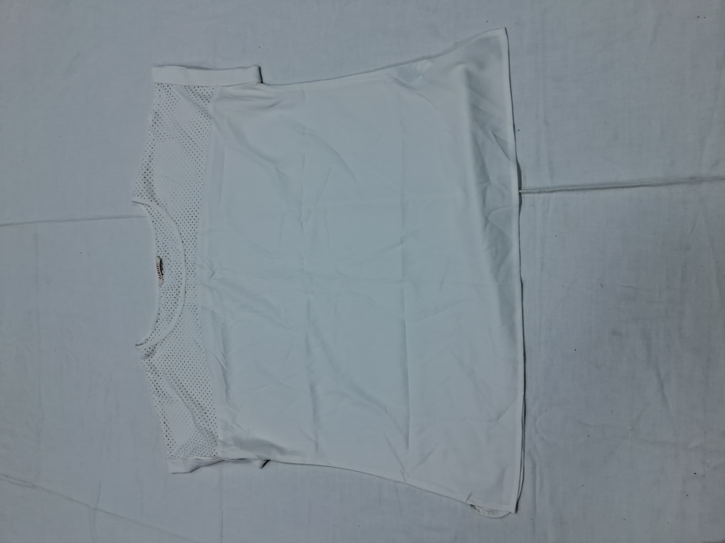 Camaïeu White Mesh Short Sleeve Top